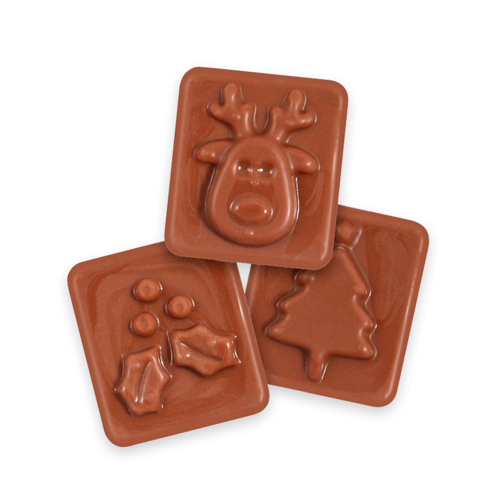 Advent calendar chocolate squares with Christmas designs