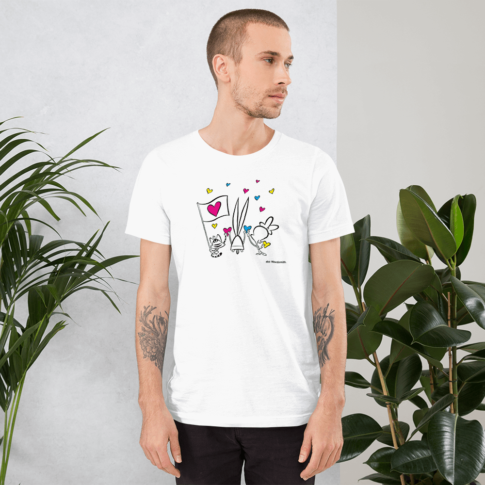 CMYK Solidarity Adult T-shirt with heart graphic