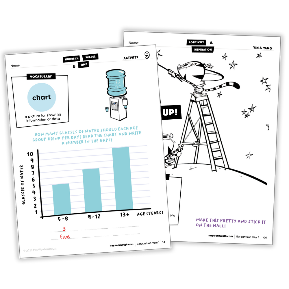 Grade 1 math chart and activity pages