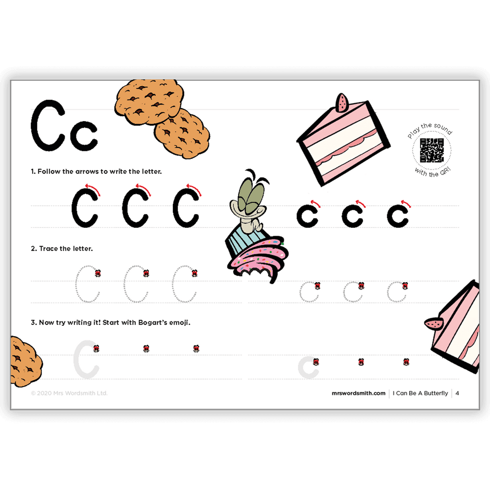 Letter C with cookies & cake (I Can Be a Butterfly)