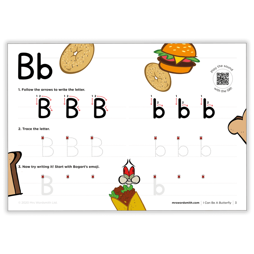 B Letter Tracing Worksheet