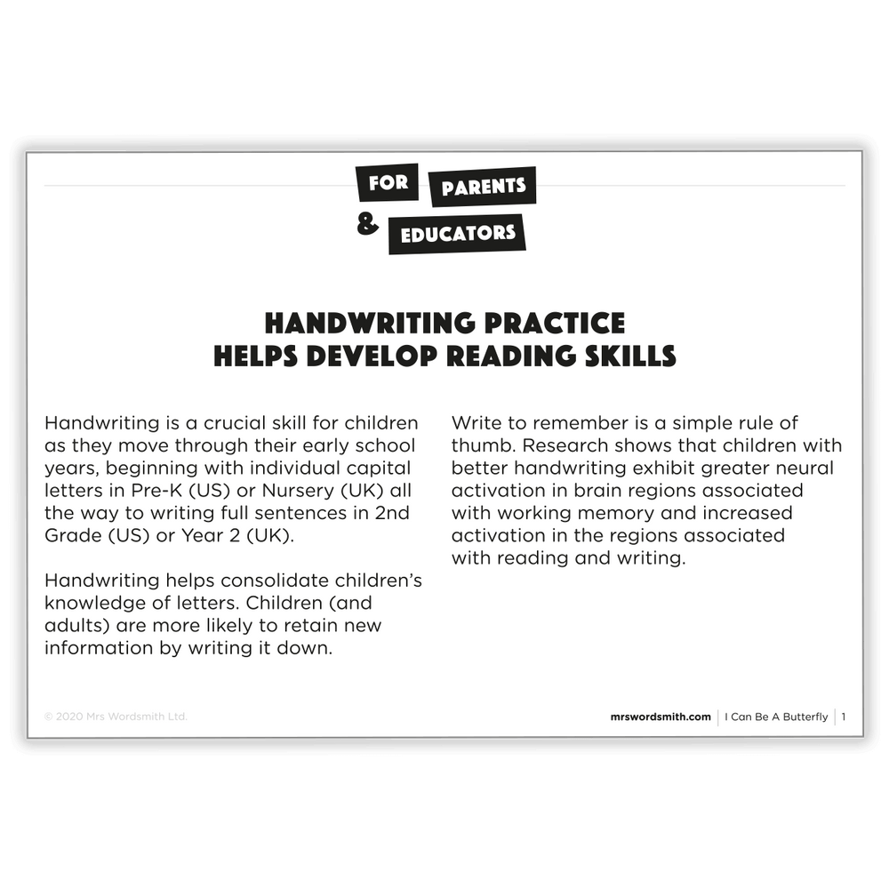 ABCHandwriting practice helps develop reading skills for parents and educators