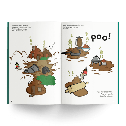 ABCHandwriting Pooville book illustration with poo!