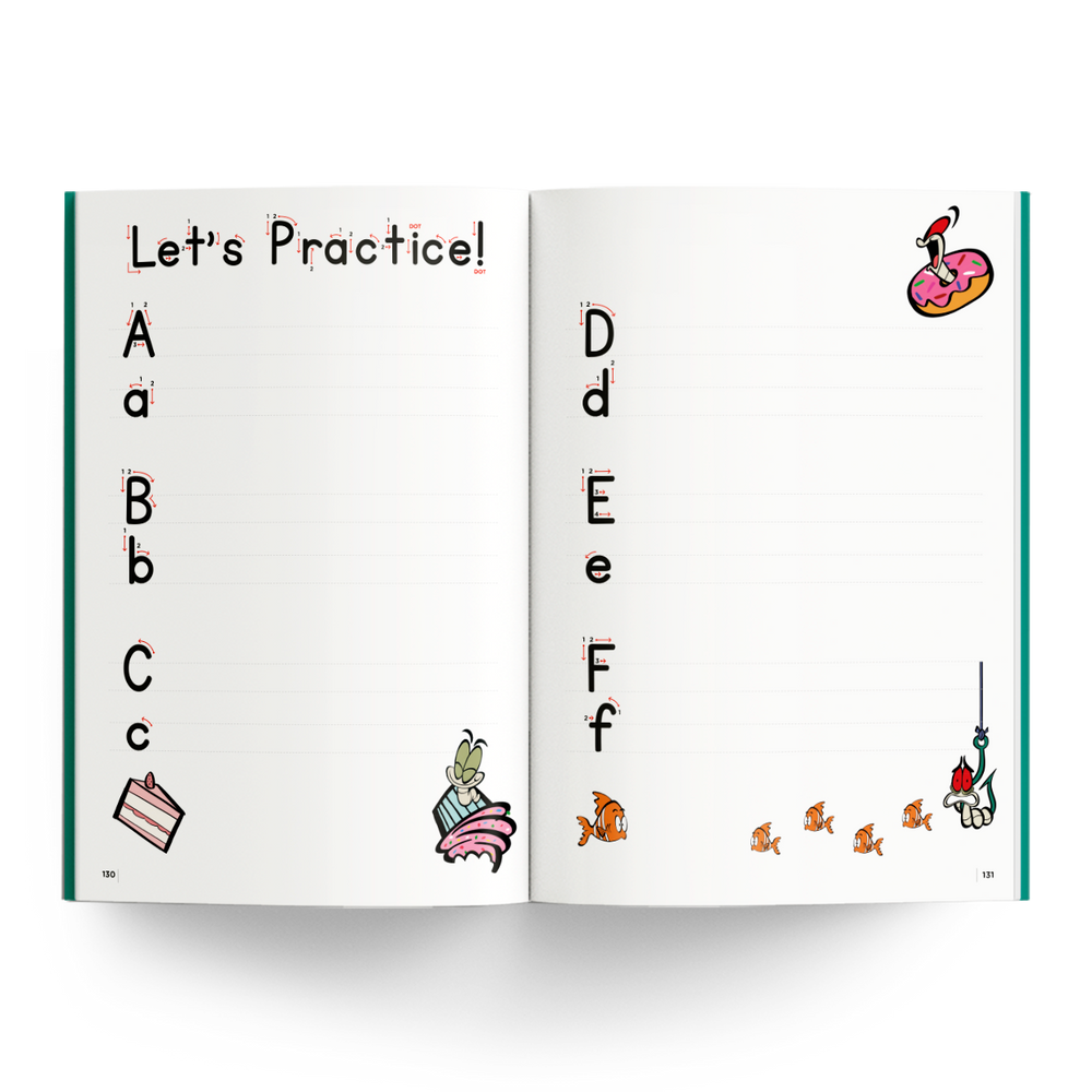 ABCHandwriting practice page - Danish carousel