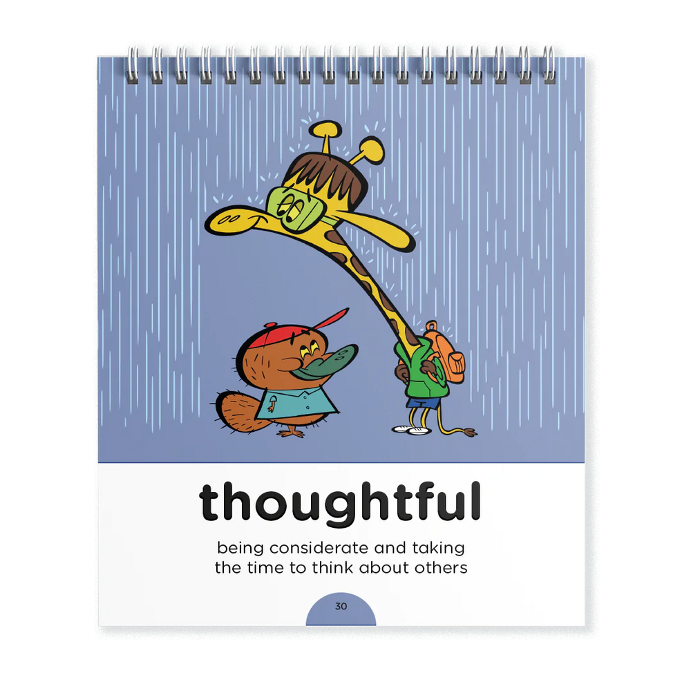 Thoughtful giraffe and platypus