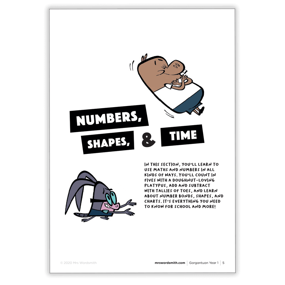 Numbers, Shapes, & Time educational poster