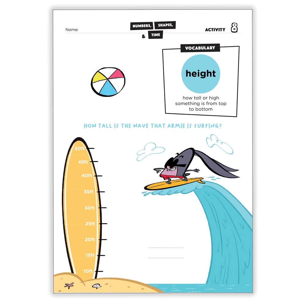 Measuring wave height with Armie the surfer