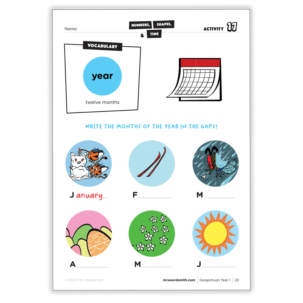 Months of the Year Worksheet