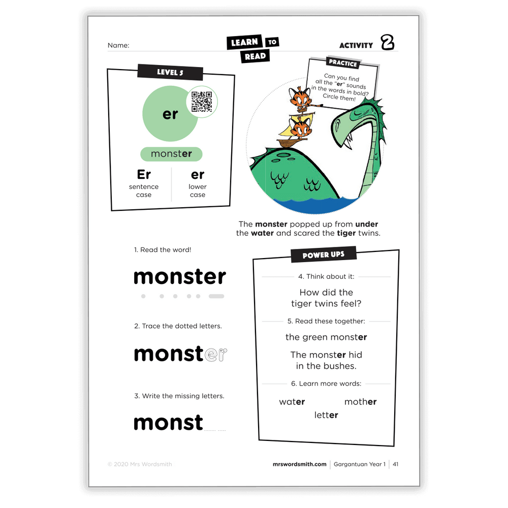 Monster worksheet