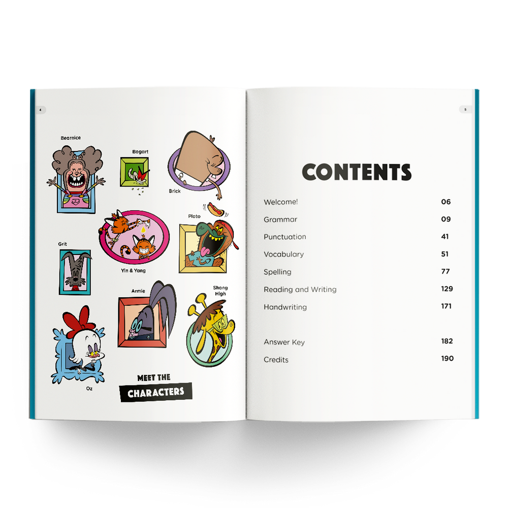 Grade 2 Monumental Workbook - Contents & Characters