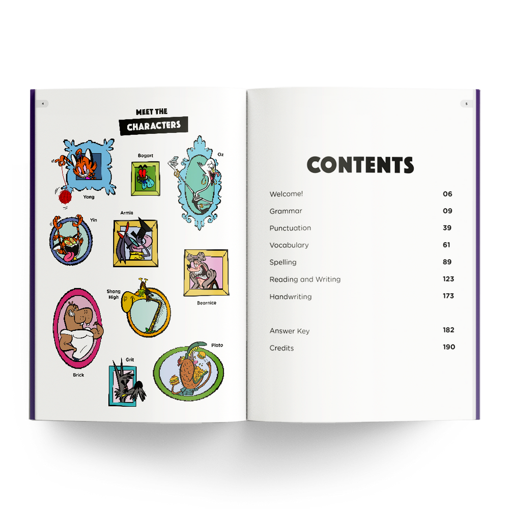 Grade 3 Sensational Workbook - Contents & Characters