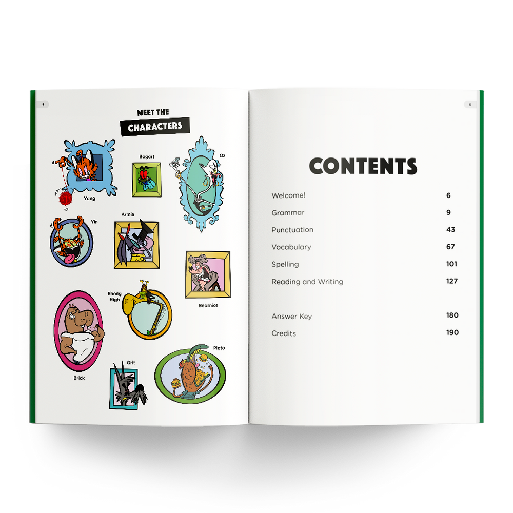 Grade 4 Humungous Workbook - Characters & Contents