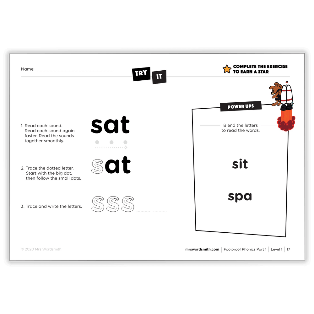 Learn to read sat, sit, spa