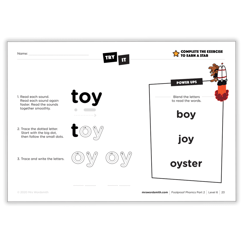 toy word practice in carousel
