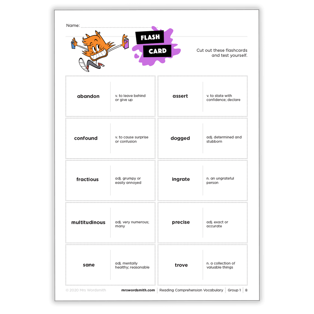 RCV Vocabulary Flash Cards - Carousel 4
