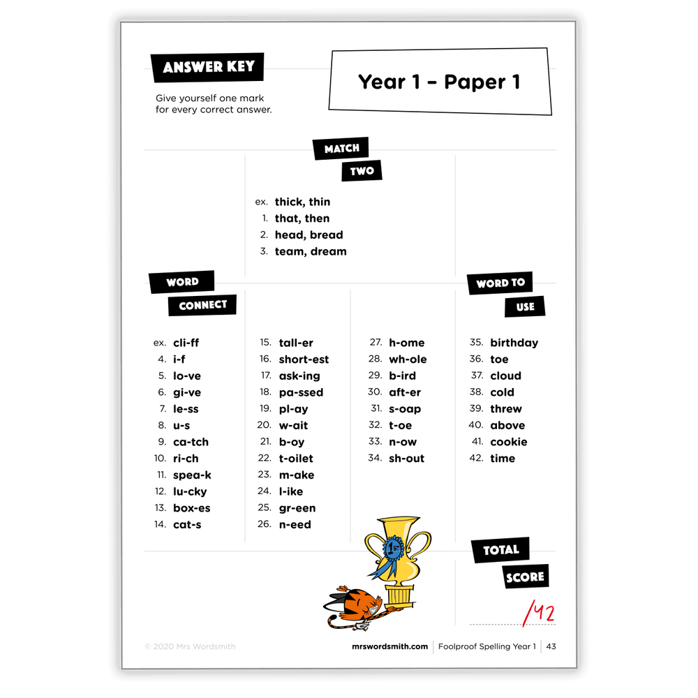 Paper 1 Answer Key