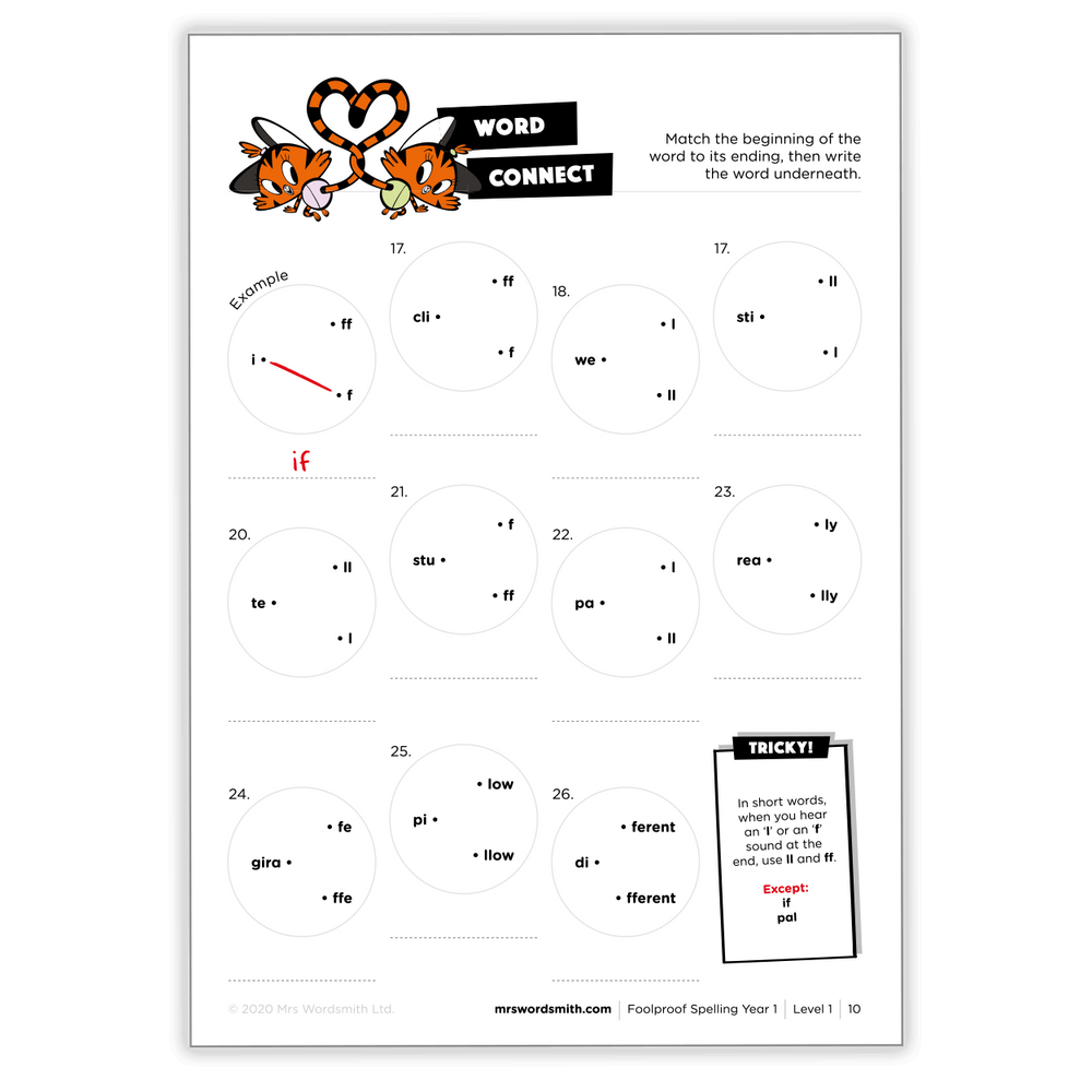 Year 1 Spelling - Word Connect Activity