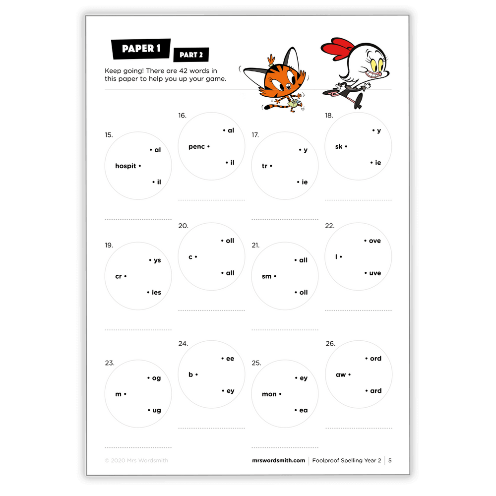 Year 2 Spelling Worksheet - Carousel 6