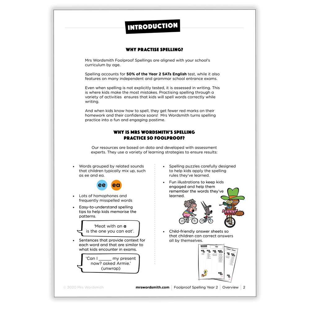Mrs Wordsmith Spelling Y2 Target Overview