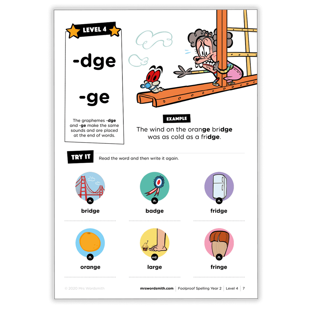 '-dge and -ge words, carousel example