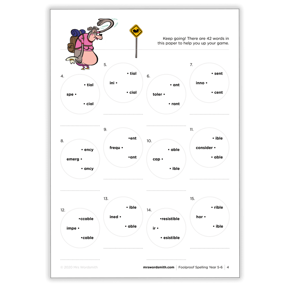 Spelling practice Y5-6 mixed words carousel 5