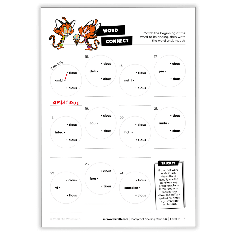 Spelling Y5-6 Word Connect Worksheet