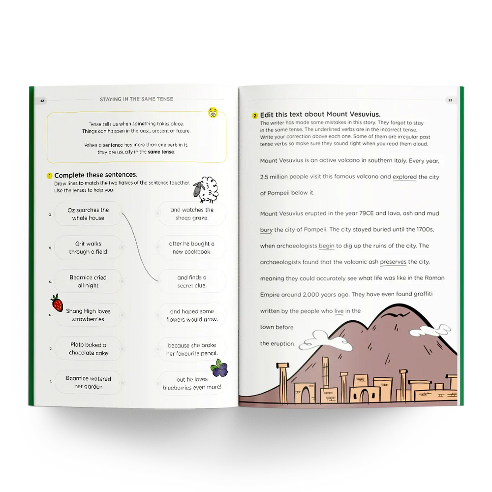 Complete sentences & Mt. Vesuvius text