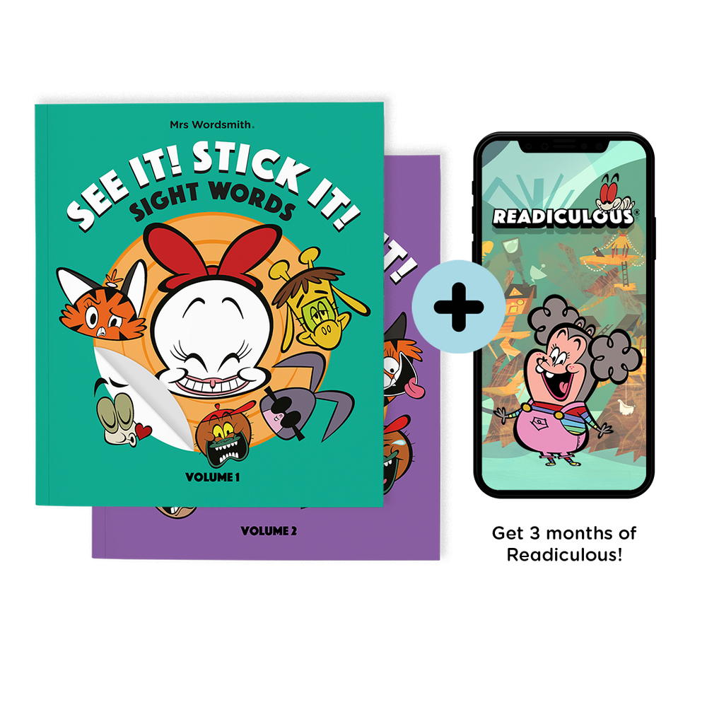 See It Stick It Readiculous sight words book and app.