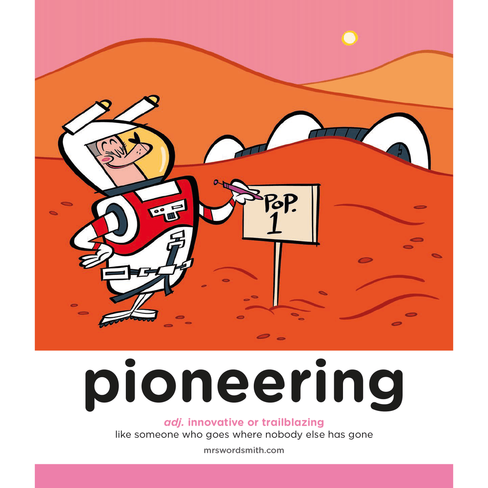 Pioneering astronaut on Mars.