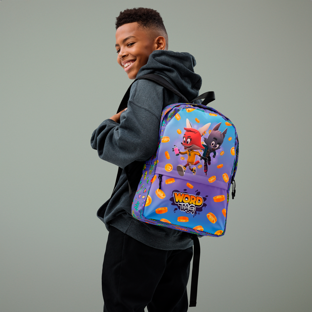 WordTag backpack on boy