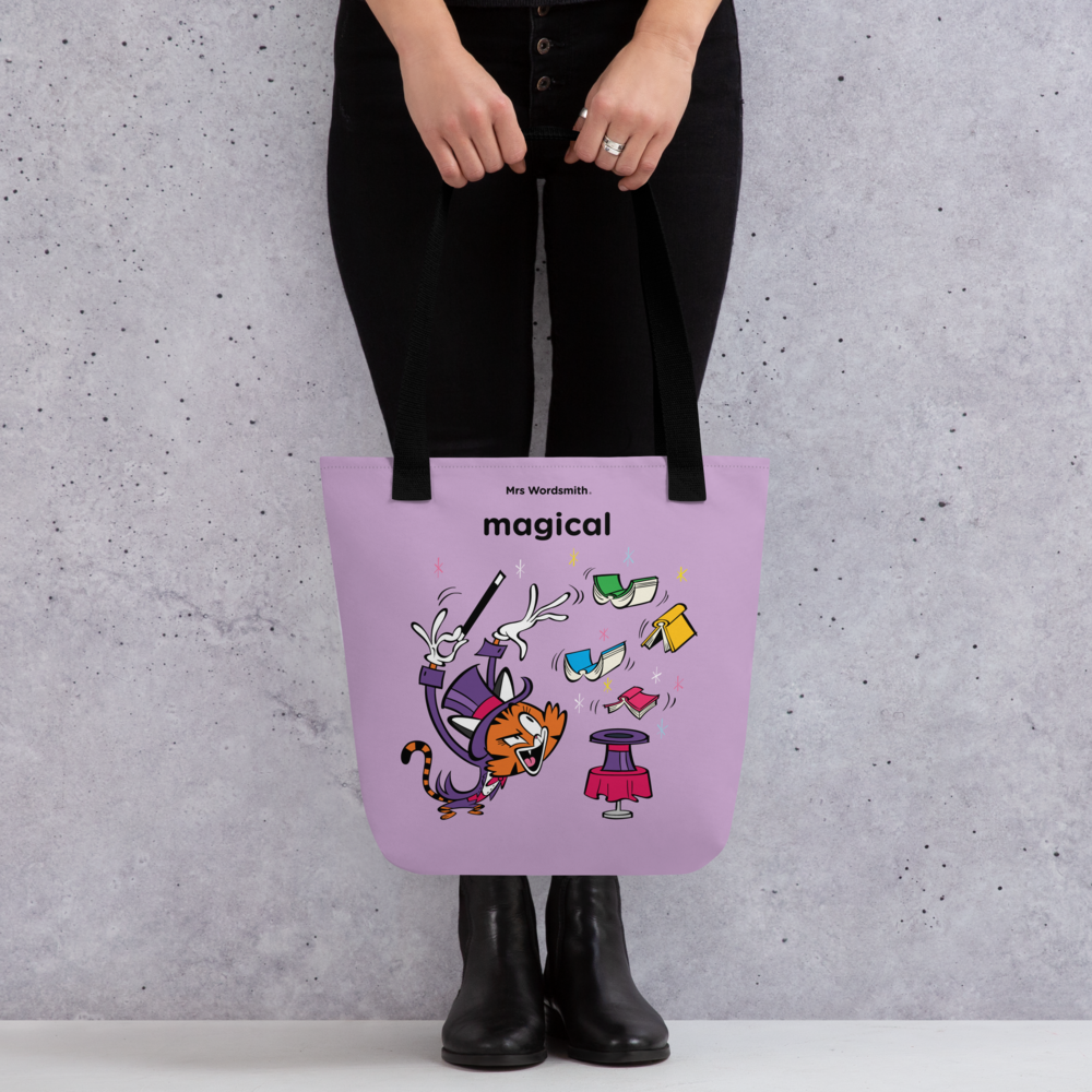 Black 15x15 Magical tote bag front