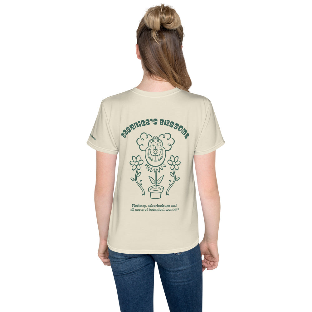 White youth crew neck t-shirt back with graphic