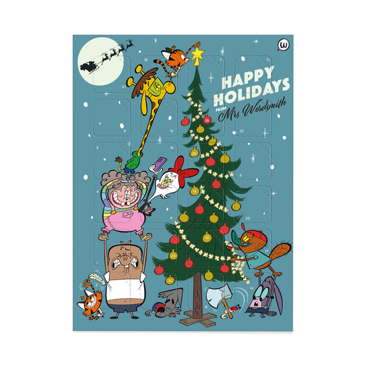 Illustrated Christmas scene