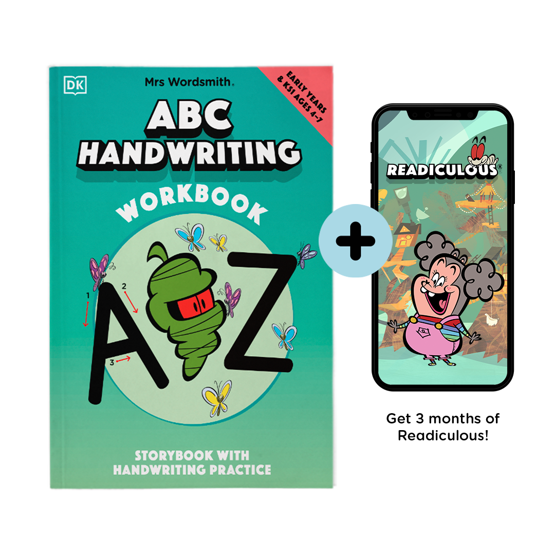 ABC Handwriting Workbook with Readiculous app mock