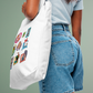Character Cotton Tote Bag with Colorful Illustrations