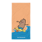 Beach towel with cartoon surfer