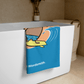 Beach towel with surfer design