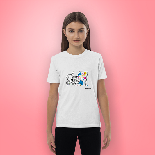 Girl wearing CMYK Paint Kids T-shirt 03