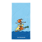 Beach towel with cartoon pirate birds sailing