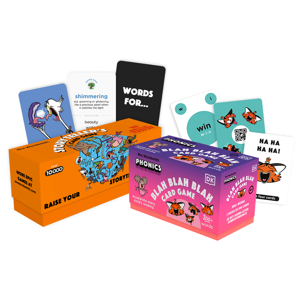 Blah Blah Blah Phonics & other card games.