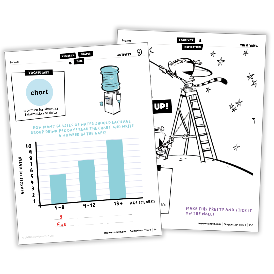 Grade 1 math chart and activity pages