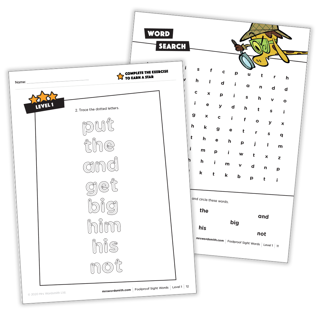 Grade 1 US sight word worksheets carousel 4
