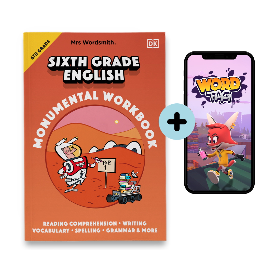 Grade 6 English Workbook and Word Tag game