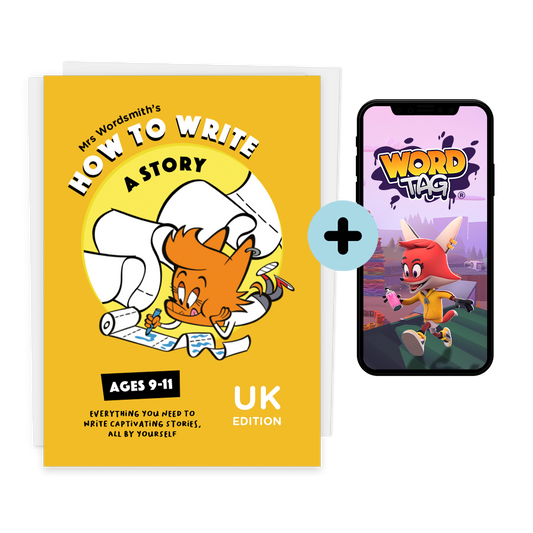 How to Write a Story (Ages 9-11, UK Edition) book and Word Tag game