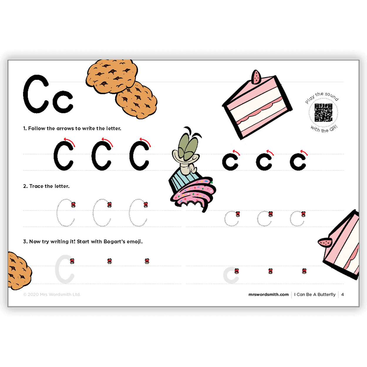 Letter C with cookies & cake (I Can Be a Butterfly)