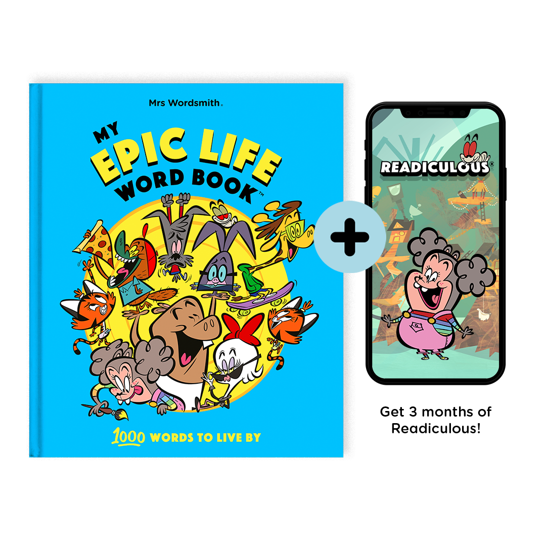 My Epic Life Word Book & Readiculous app mockup