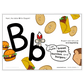 Letter B with food illustrations.