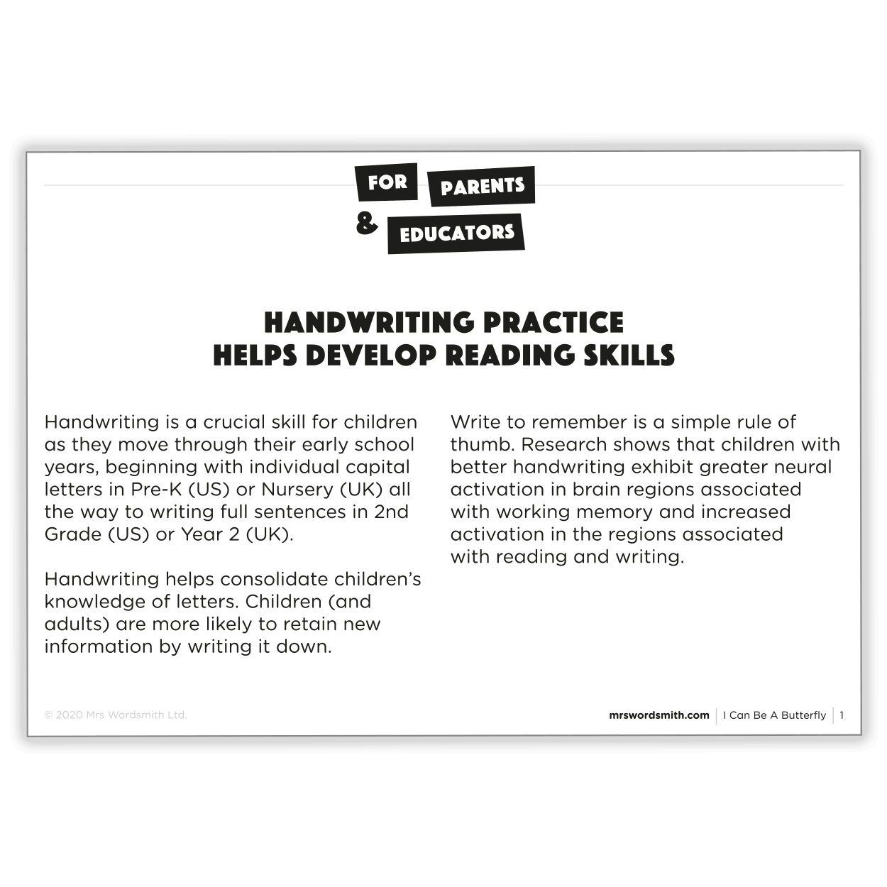 ABCHandwriting practice helps develop reading skills for parents and educators