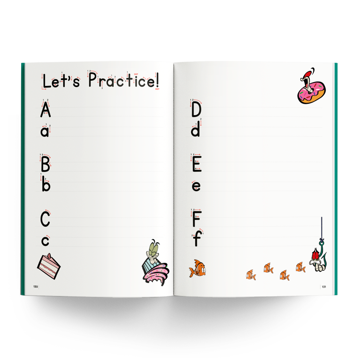 ABCHandwriting practice page - Danish carousel