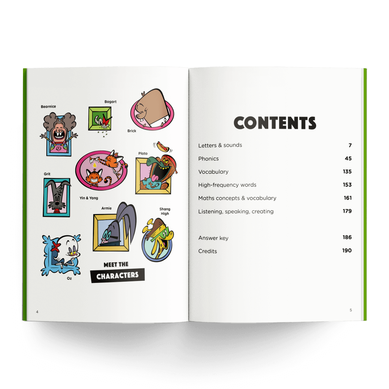 Colossal DK book contents & character page
